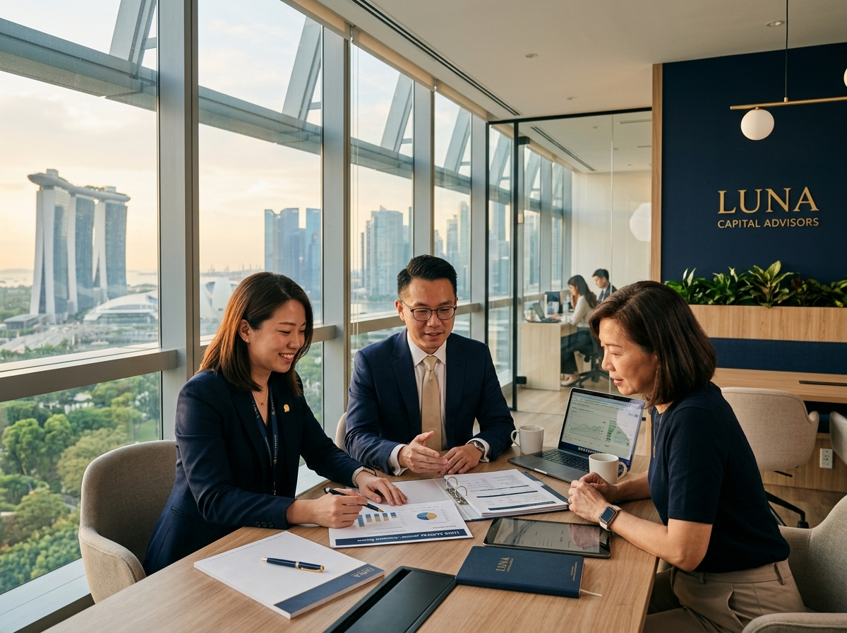 Professional insurance consultation in a Singapore office